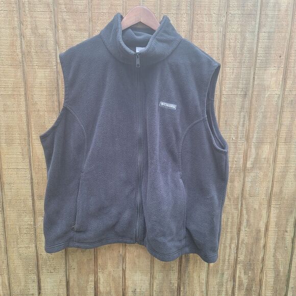 Columbia Dark Gray Charcoal Vest Full Zip Mens Size 3X - Picture 1 of 8